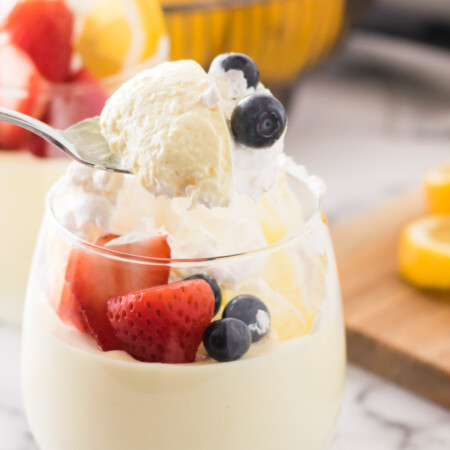 Lemon Cheesecake Mousse - a delightful no-bake dessert made with only three ingredients! Each bite is rich, creamy and packed with flavor!