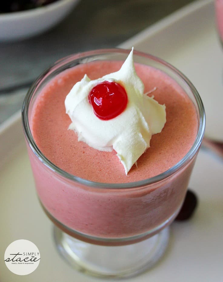 Cherry Mousse - This velvety, no-bake dessert is perfect for parties. Try this sweet whipped cherry treat with a dollop of whipped cream for the perfect summer sweet dish!