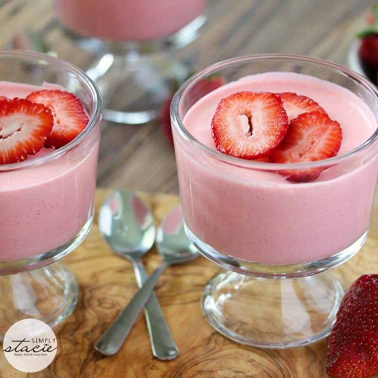 Strawberry Mousse - This light, fluffy strawberry dessert screams summer. Top more sweet treats with this delicious mousse or enjoy it alone.