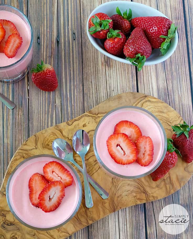 Strawberry Mousse - This light, fluffy strawberry dessert screams summer. Top more sweet treats with this delicious mousse or enjoy it alone.