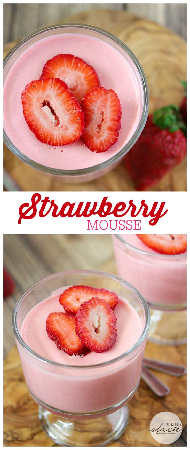 Strawberry Mousse - This light, fluffy strawberry dessert screams summer. Top more sweet treats with this delicious mousse or enjoy it alone.