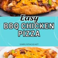 BBQ Chicken Pizza collage pin.