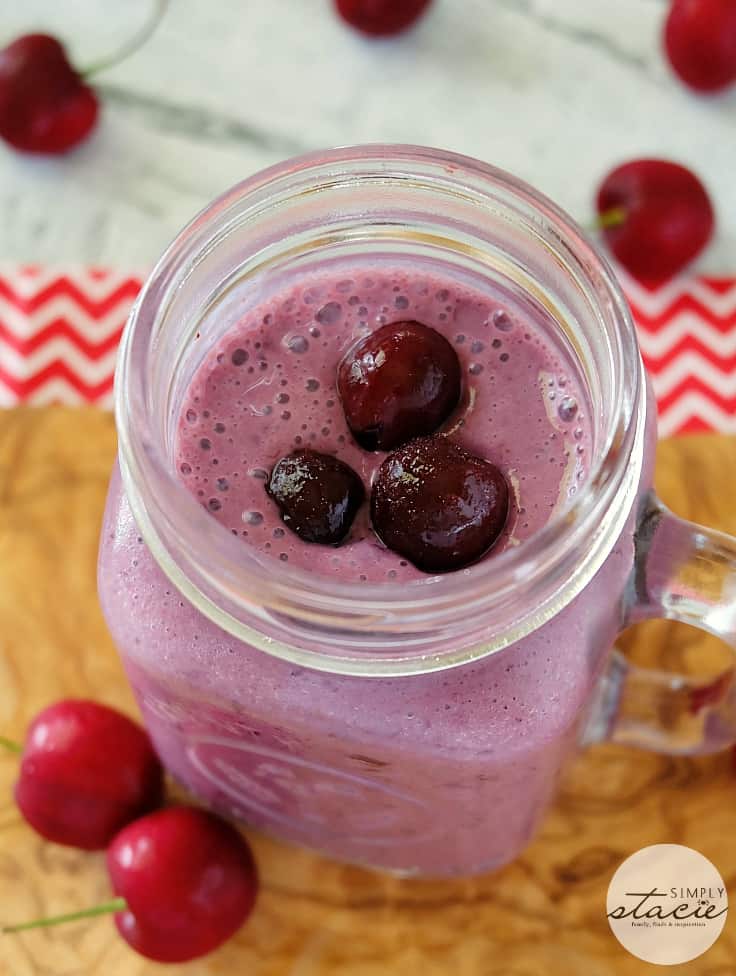 Cherry Vanilla Smoothie - Using convenient frozen sweet cherries, this smoothie is a year-round taste of summer. Vanilla yogurt adds a luscious and creamy texture.