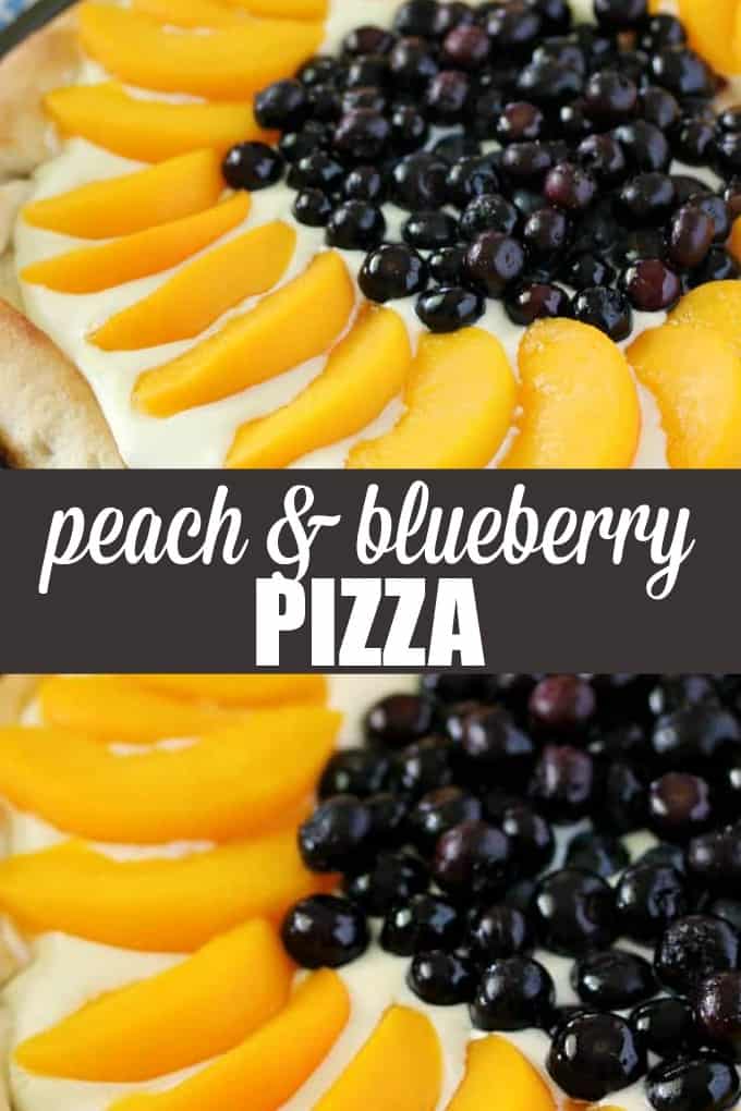 Peach & Blueberry Pizza - The freshest dessert pizza! This easy recipe is a visual party pleaser and tastes great.