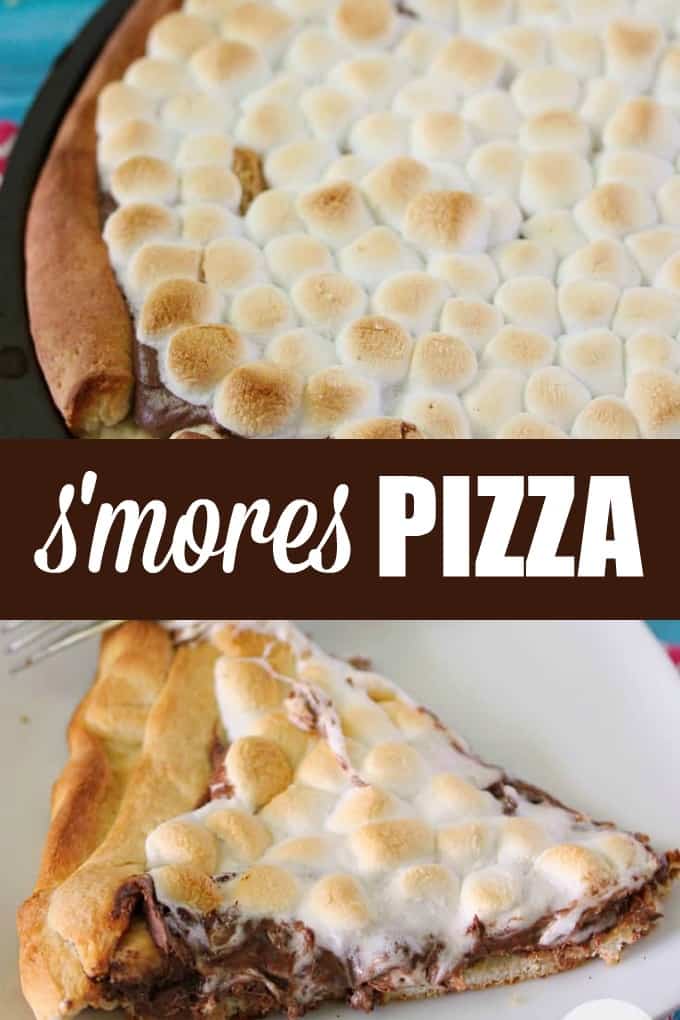 S'mores Pizza - sticky, sweet pizza heaven! Covered in rich chocolate and then topped with melted marshmallows for an out-of-this-world dessert!