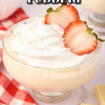 White chocolate pudding pin image.
