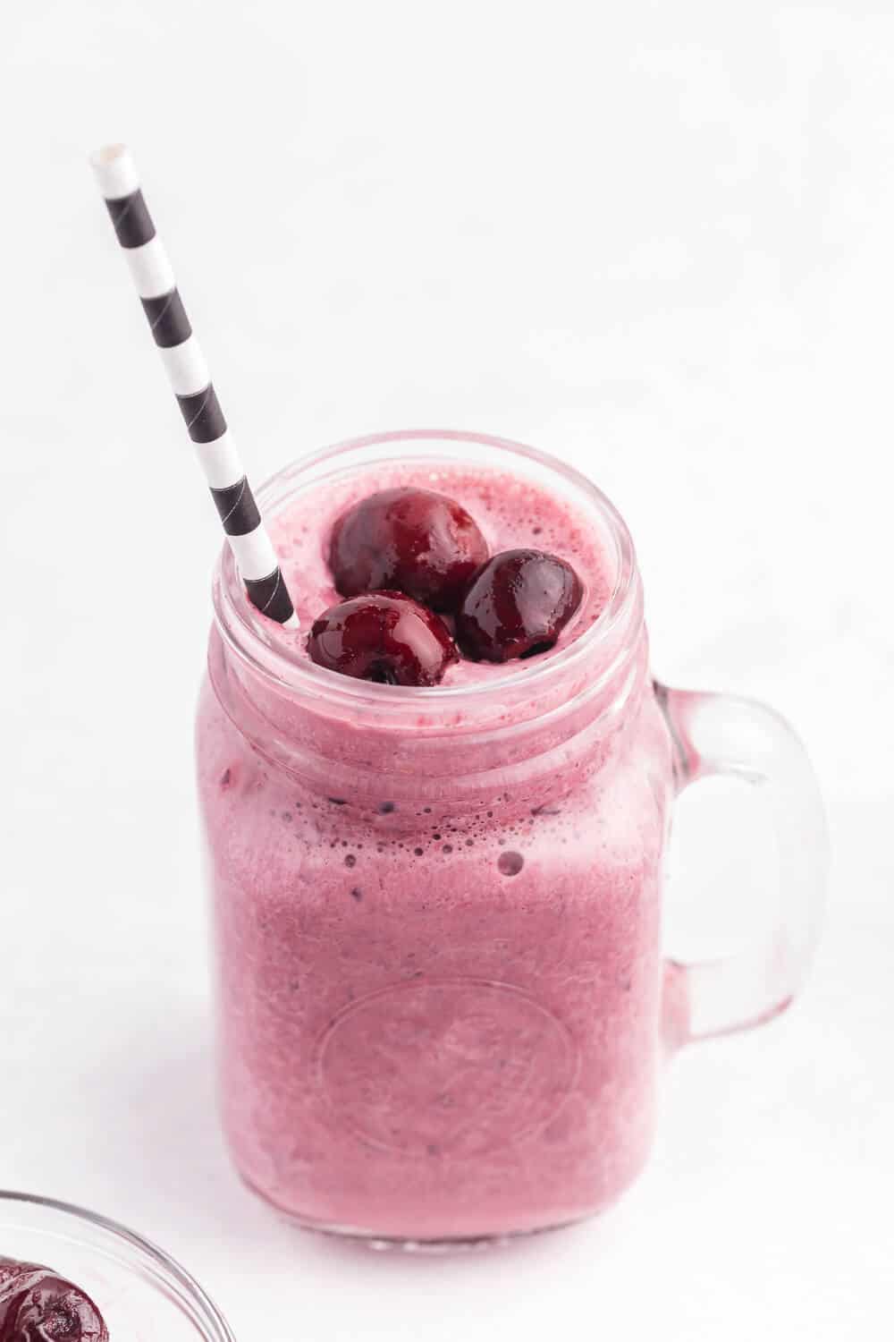 Cherry Vanilla Smoothie - Using convenient frozen sweet cherries, this smoothie is a year-round taste of summer. Vanilla yogurt adds a luscious and creamy texture.