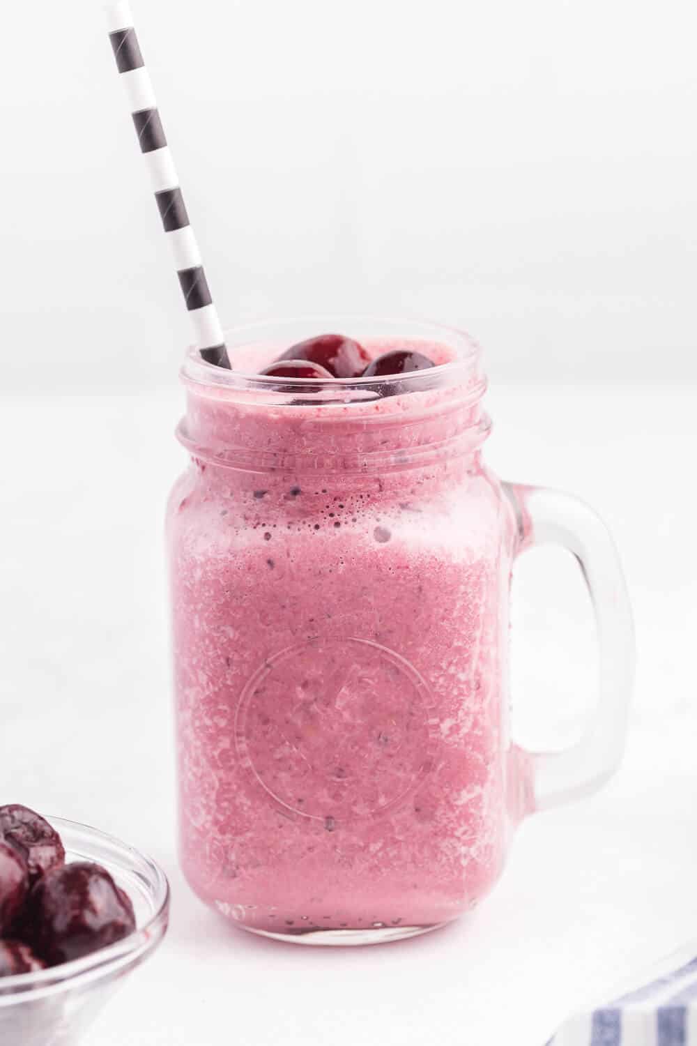 Cherry Vanilla Smoothie - Using convenient frozen sweet cherries, this smoothie is a year-round taste of summer. Vanilla yogurt adds a luscious and creamy texture.