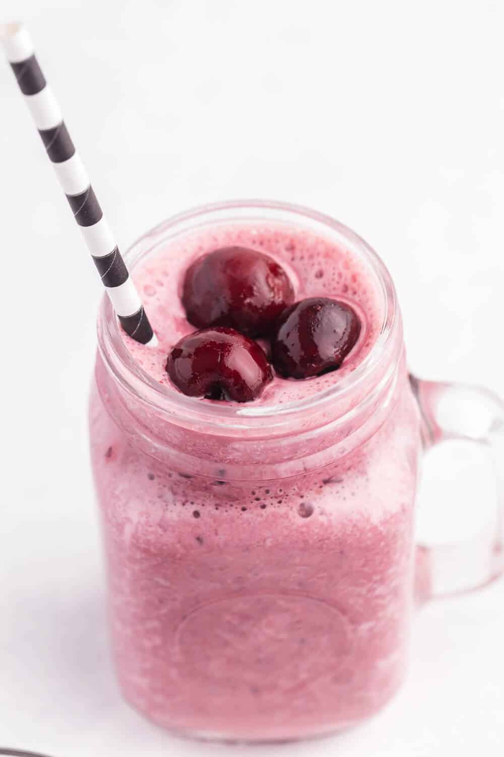 Cherry Vanilla Smoothie - Using convenient frozen sweet cherries, this smoothie is a year-round taste of summer. Vanilla yogurt adds a luscious and creamy texture.