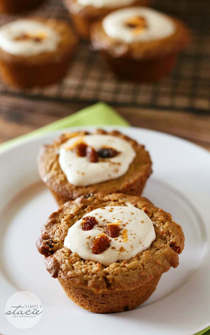 Carrot Cake Cups - The perfect fall dessert! These delightful cake cups are filled with cream cheese frosting for one decadent bite.