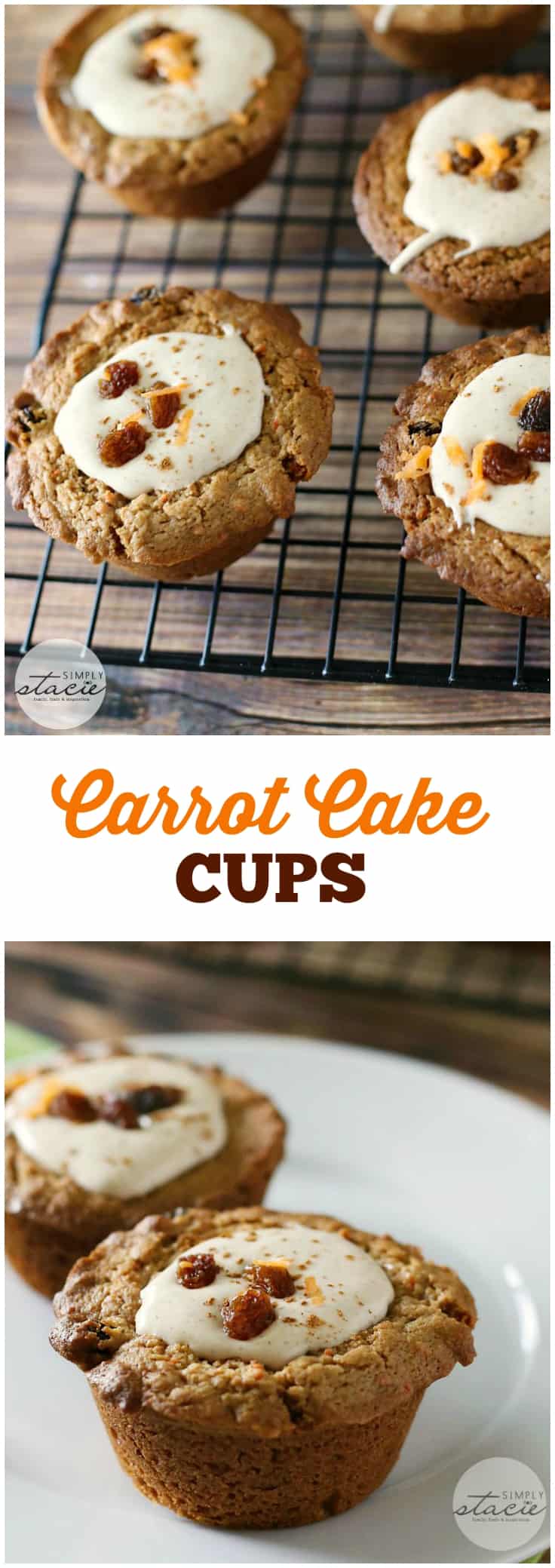 Carrot Cake Cups - The perfect fall dessert! These delightful cake cups are filled with cream cheese frosting for one decadent bite.