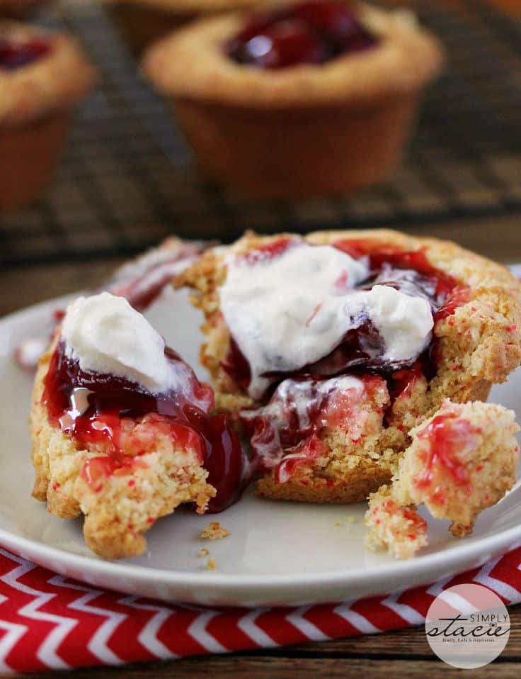 Cherry Cake Cups - These are just like handheld cherry pies, but with a cake crust! Tangy and delicious, it's hard to stop at just one.