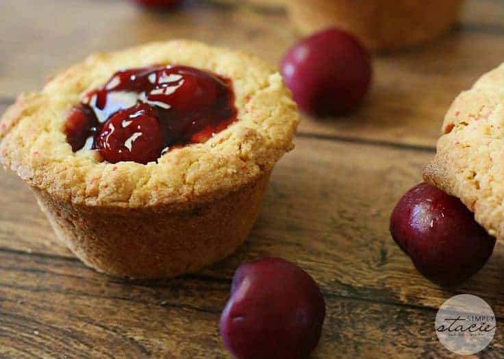 Cherry Cake Cups - These are just like handheld cherry pies, but with a cake crust! Tangy and delicious, it's hard to stop at just one.