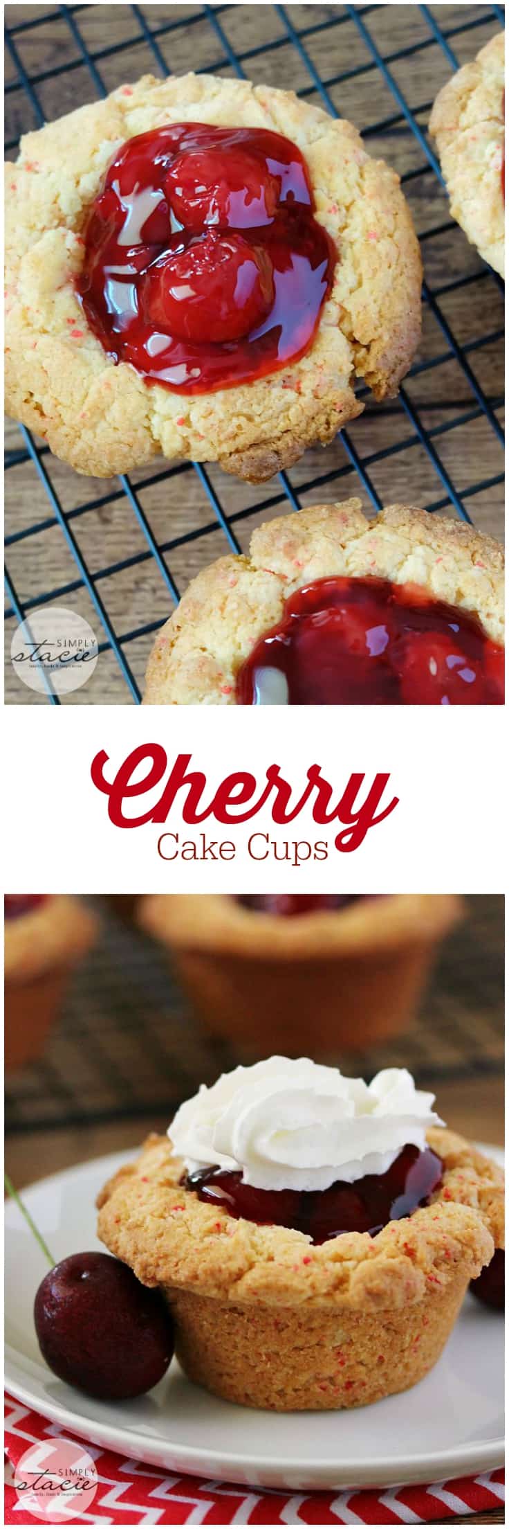 Cherry Cake Cups - These are just like handheld cherry pies, but with a cake crust! Tangy and delicious, it's hard to stop at just one.