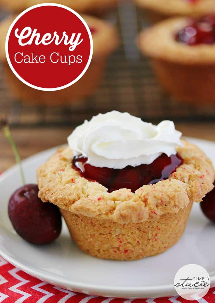 Cherry Cake Cups - These are just like handheld cherry pies, but with a cake crust! Tangy and delicious, it's hard to stop at just one.