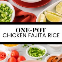 One-Pot Chicken Fajita Rice pin image.