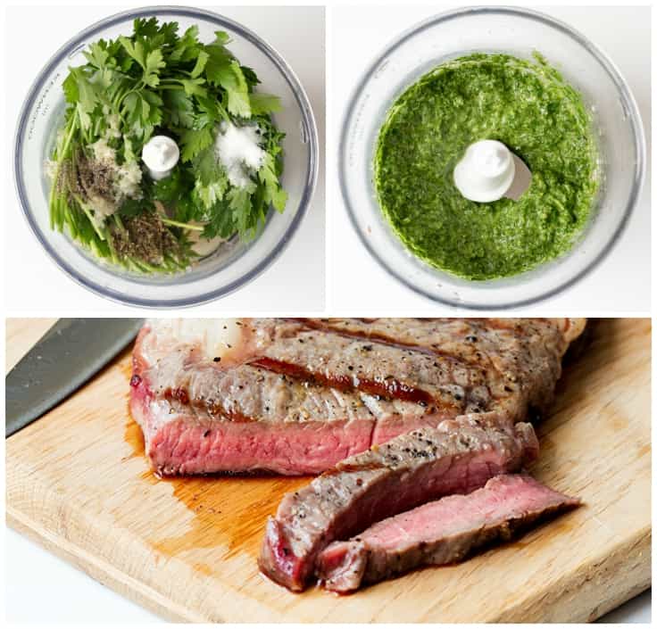 Chimichurri Steak Salad - Simple dinner recipe that is bright, healthy and light, but still packs a huge punch in the taste department!