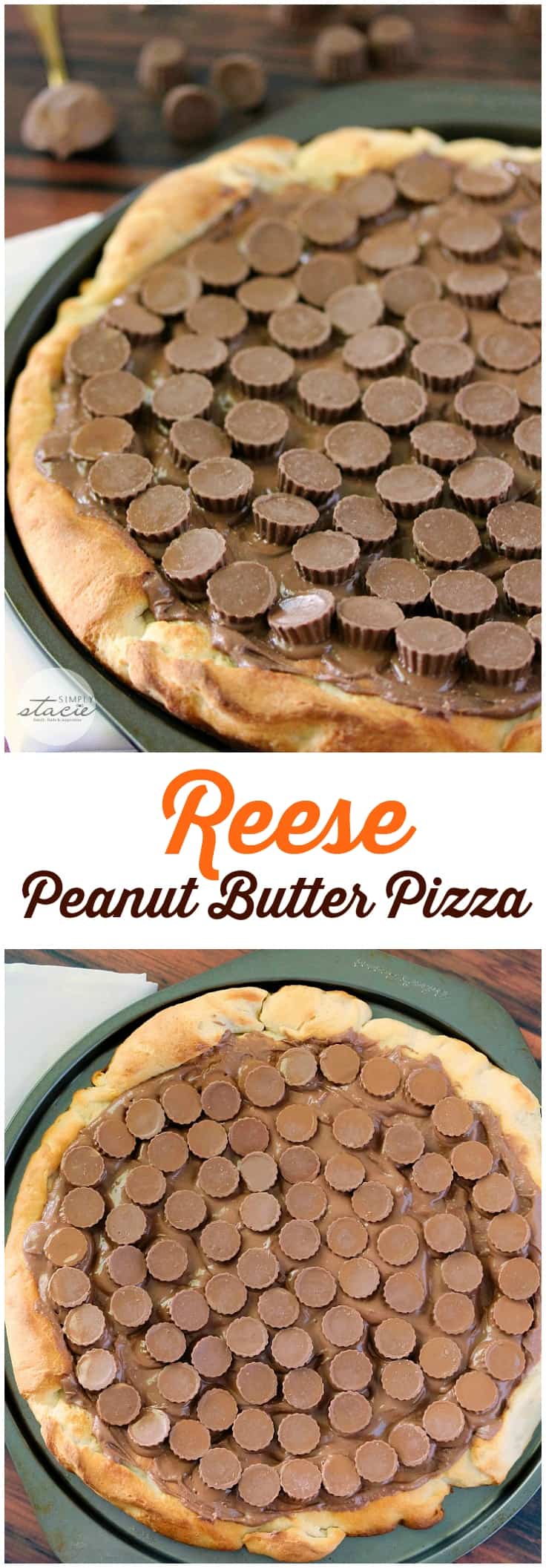 Reese Peanut Butter Pizza - Reese's lovers, rejoice! This dessert pizza is covered with a chocolatey peanut butter spread and topped with mini Reese's cups for a double dose of the sweet treat.