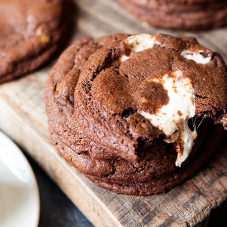 Chewy Chocolate Nougat Cookies