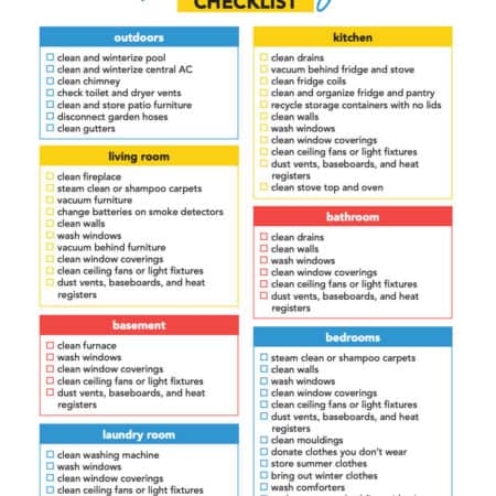 Fall Cleaning Schedule with Free Printable - Get organized with this fall cleaning schedule with a free printable checklist! Stay on task and have your home looking great in time for Thanksgiving.