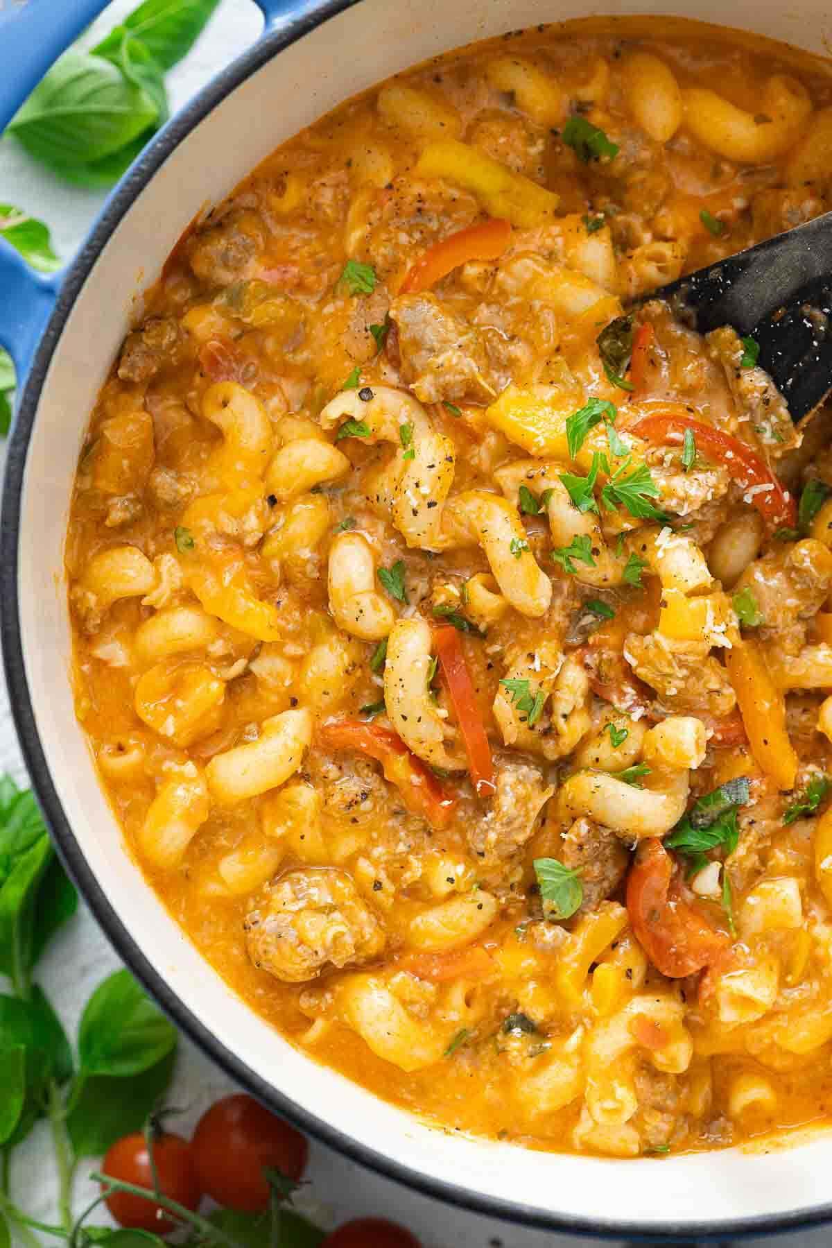 The recipe in a pot.