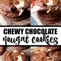 Chewy Chocolate Nougat Cookies - Soft, chewy and chocolatey and full of delicious melted nougat!