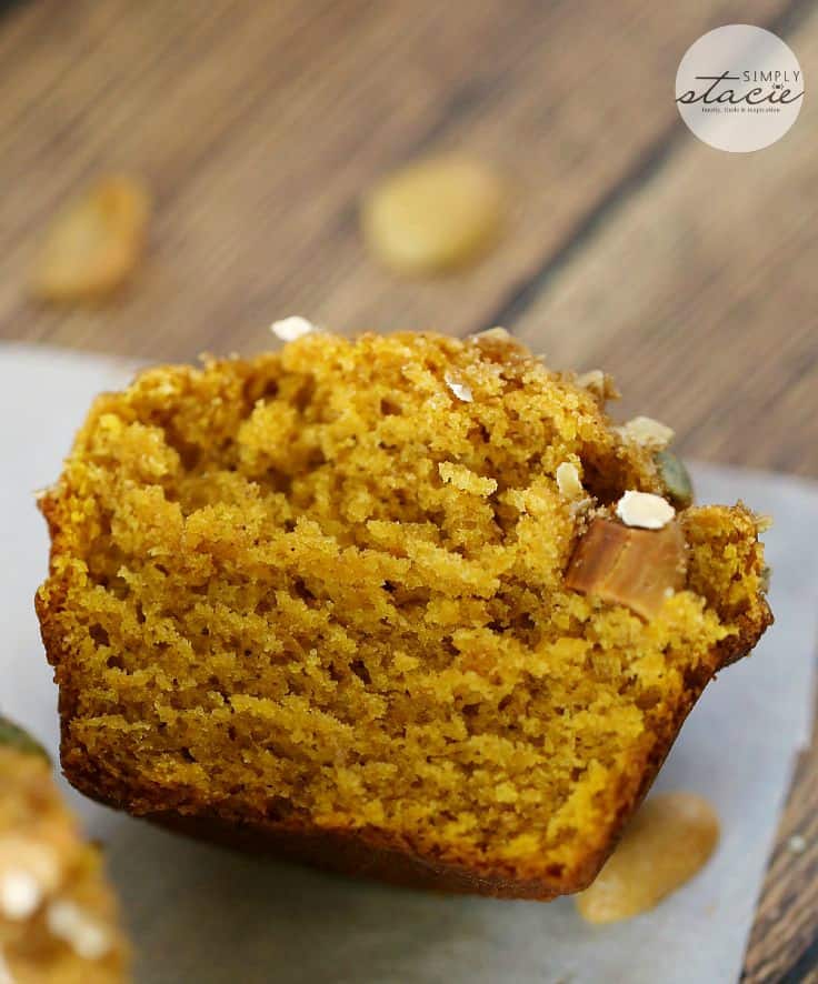 Five-Spice Peanut & Pumpkin Muffins - These muffins are protein packed thanks to peanuts! The combination of pumpkin, peanuts and five-spice powder will take you into the fall.