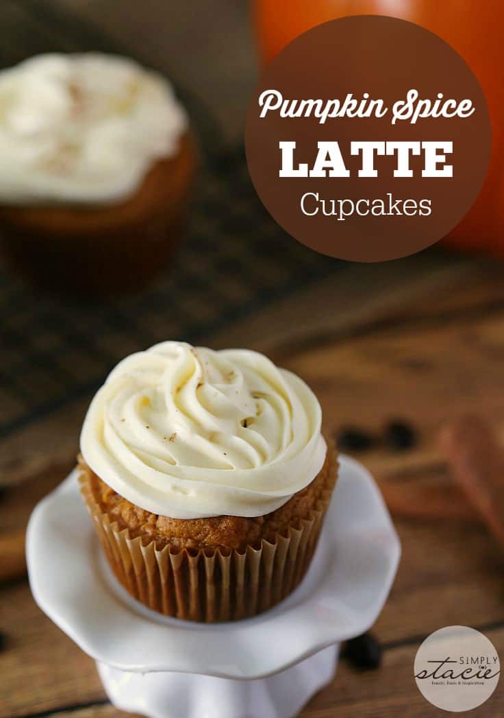 Pumpkin Spice Latte Cupcakes - Bring on the pumpkin spice! Have your coffee and your dessert too with these delicious fall cupcakes.