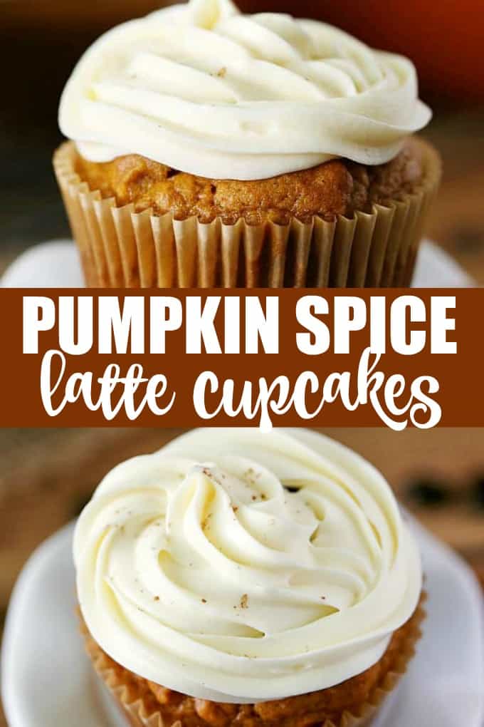 Pumpkin Spice Latte Cupcakes - Bring on the pumpkin spice! Have your coffee and your dessert too with these delicious fall cupcakes.