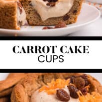 Carrot cake cups collage pin image.