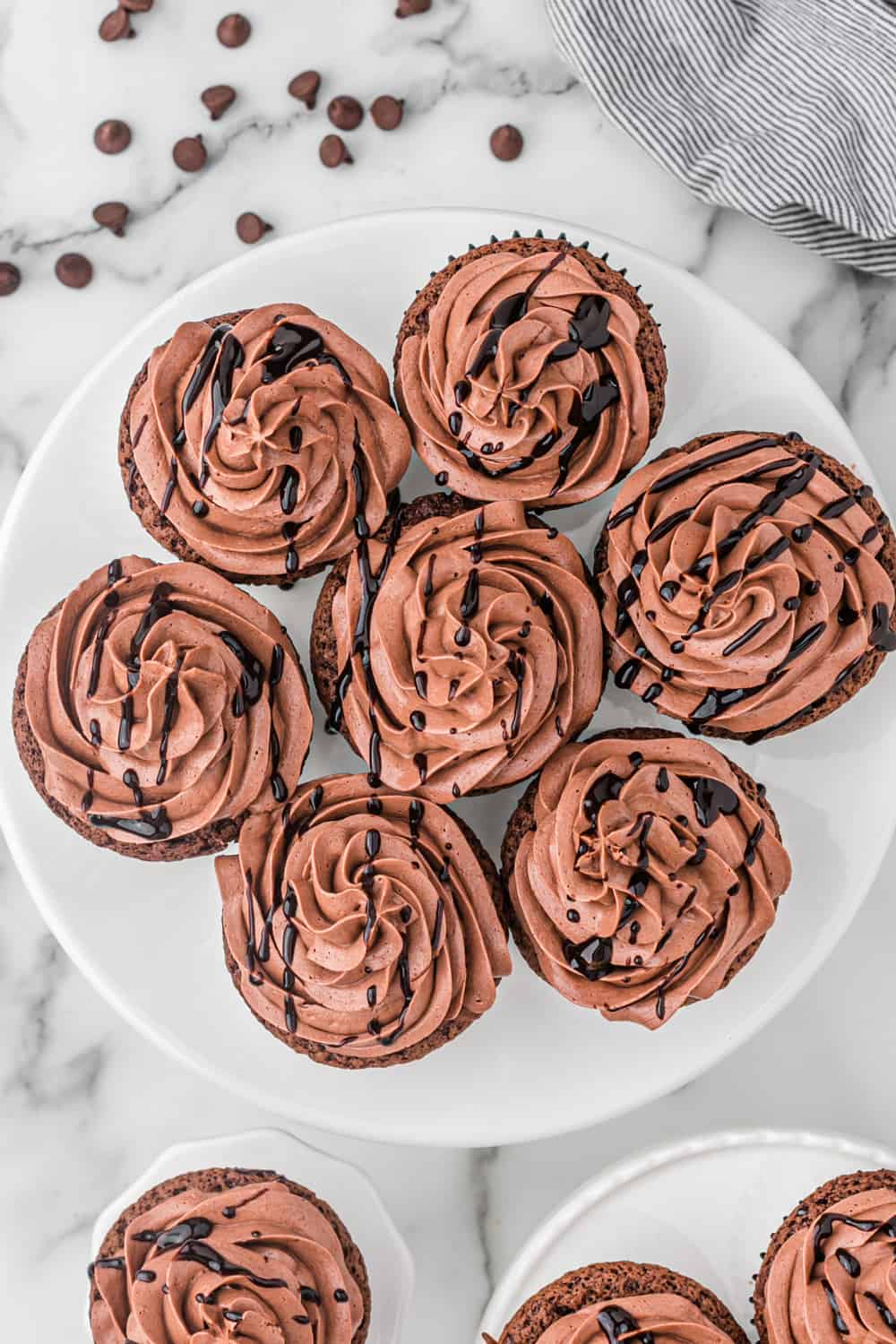 Death by Chocolate Cupcakes on a plate