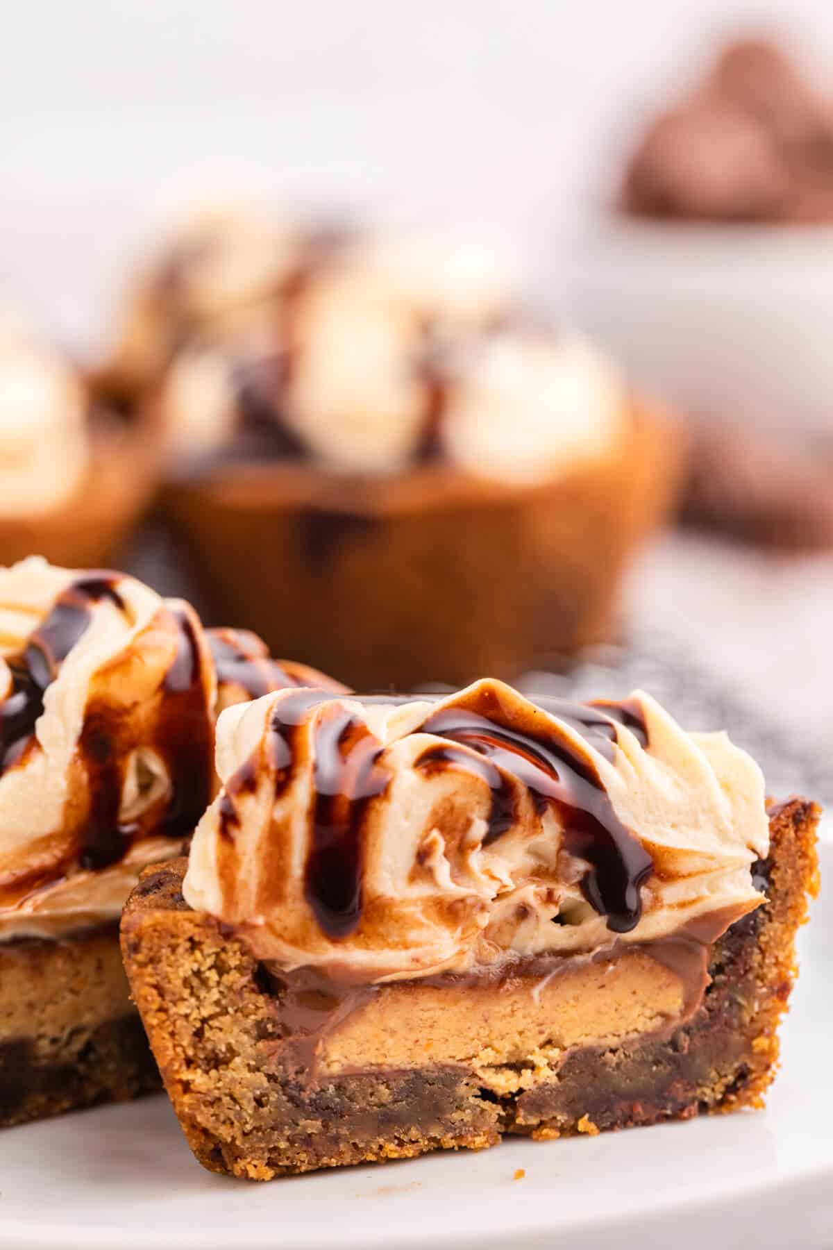 Reese's Peanut Butter Cookie Cups cut in half.