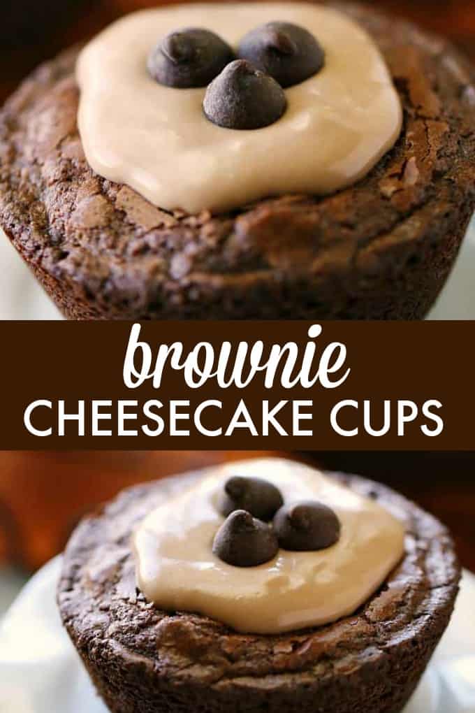 Brownie Cheesecake Cups - Super easy and tasty! These brownie cups have a no-bake filling for a quick party dessert.