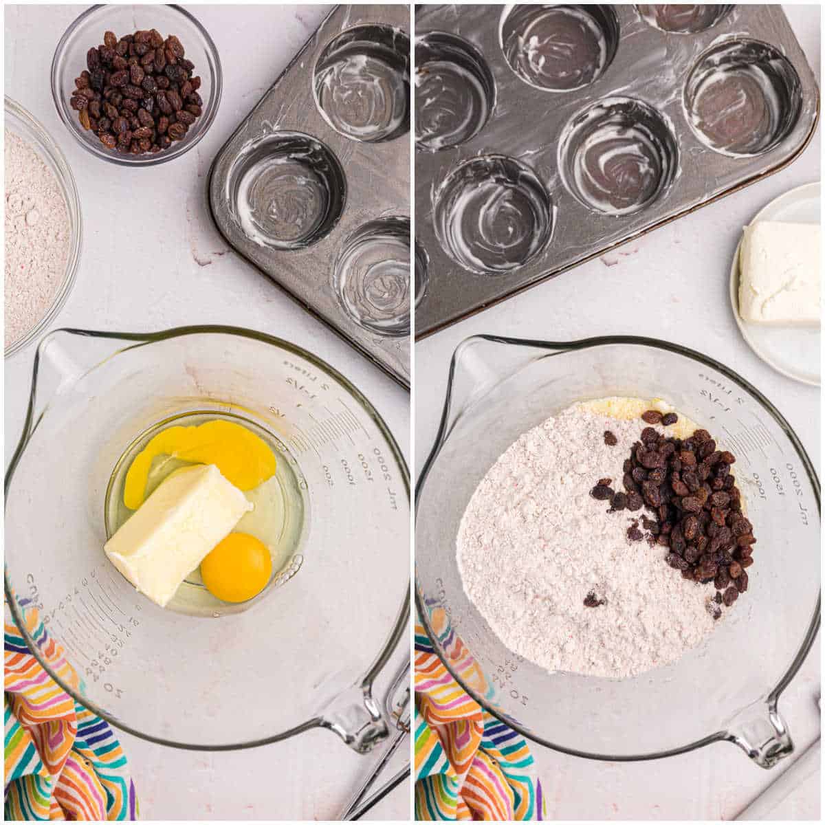 Steps to make carrot cake cups.