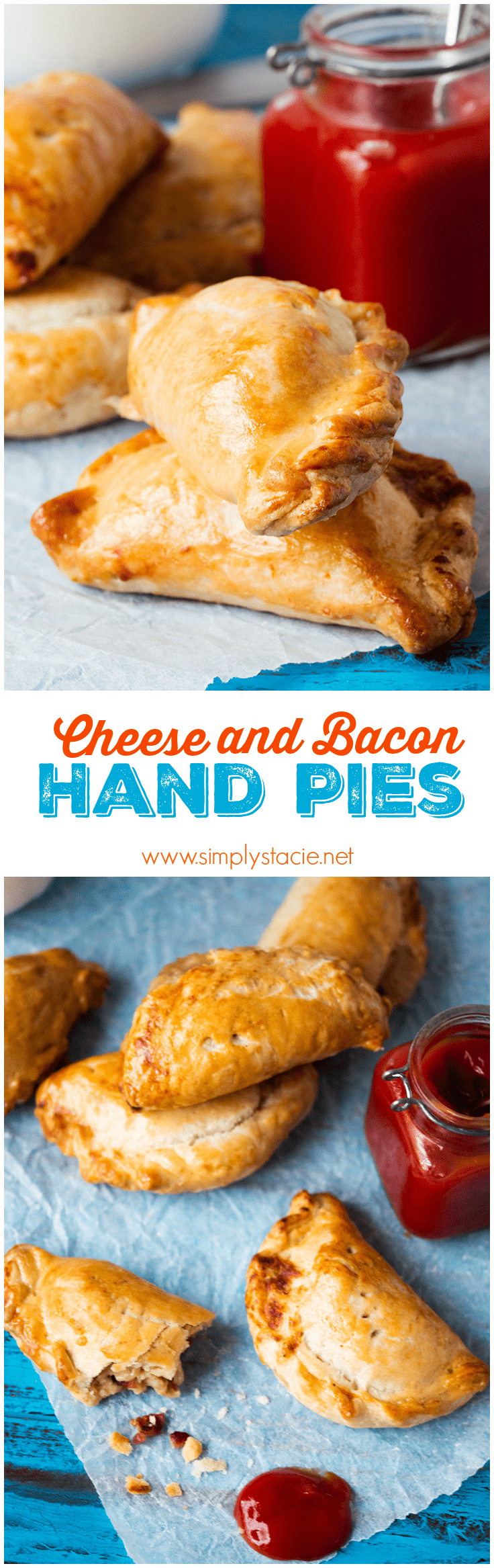 Cheese and Bacon Hand Pies - Hearty and comforting! These handheld meat pies are stuffed with bacon and cheese for a savory treat at any meal.