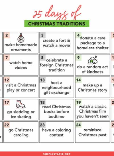 25 Days of Christmas Traditions - make Christmas memories with this fun calendar!