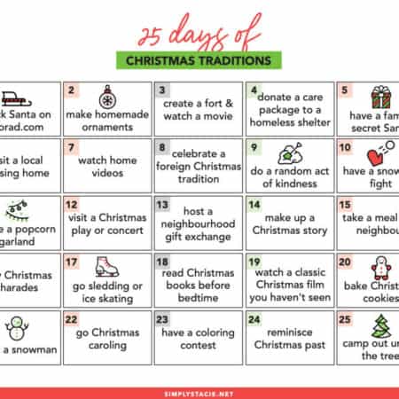 25 Days of Christmas Traditions - make Christmas memories with this fun calendar!