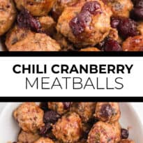 Chili Cranberry Fusion Meatballs - A delicious holiday appetizer! The comforting flavors of cranberry and chili combine for these slow cooker chicken meatballs.