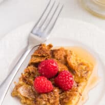 A slice of the recipe on a plate.