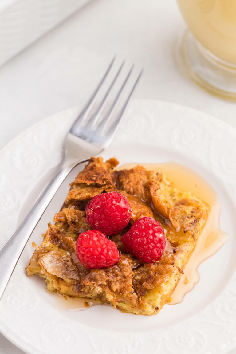 A slice of the recipe on a plate.