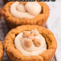 Peanut butter cookie cups pin image.