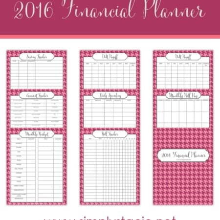 Free 2016 Financial Planning Printables - Organize your family's finances in 2016 with this set of free financial planning printables! Includes a Bill Tracker, Monthly Budget, Monthly Bill Pay, Daily Spending, Account Tracker, Debt Payoff, and Saving Tracker.