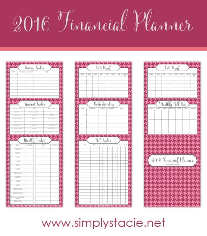 Free 2016 Financial Planning Printables - Organize your family's finances in 2016 with this set of free financial planning printables!