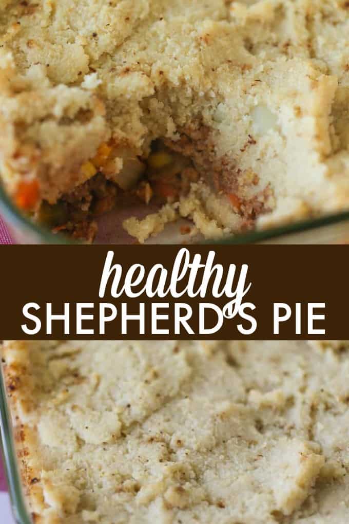 Healthy Shepherd's Pie - A comfort food classic recipe gets a makeover. This Healthy Shepherd's Pie has a mashed cauliflower topping and fibre filled filling. Delish!