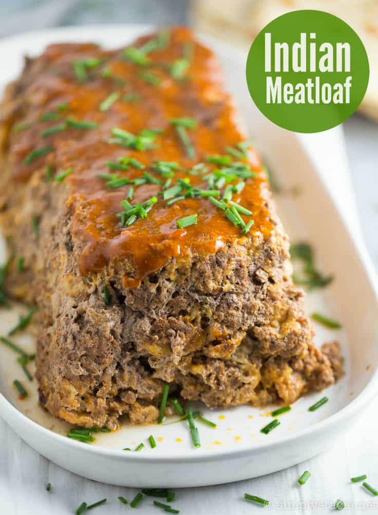 Indian Meatloaf - A Middle Eastern twist on an American classic! This ground beef and pork dish is packed with Vindaloo sauce with more on top.