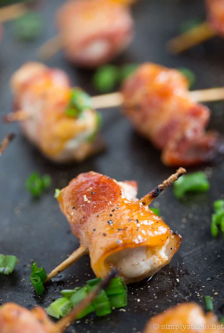 Bacon Wrapped Chicken Bites with Mango Chutney - Good Food Made Easy