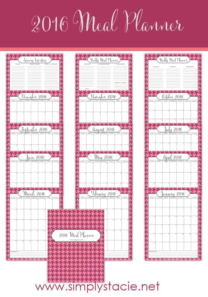 Free 2016 Meal Planner Printables - Use this free printable set to save both money and time. Meal planning is worth the effort and these tools will help you stay on track.