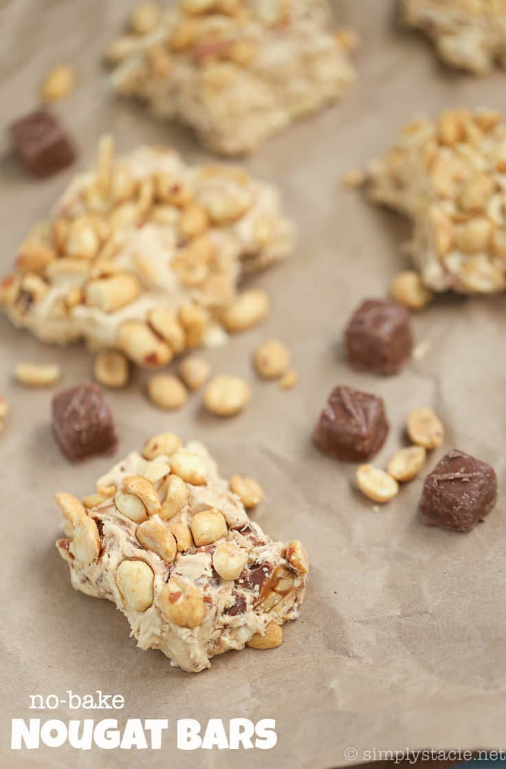 No-Bake Nougat Bars - Skip the oven tonight! Whip up a batch of these salty and sweet bars that your family will love.