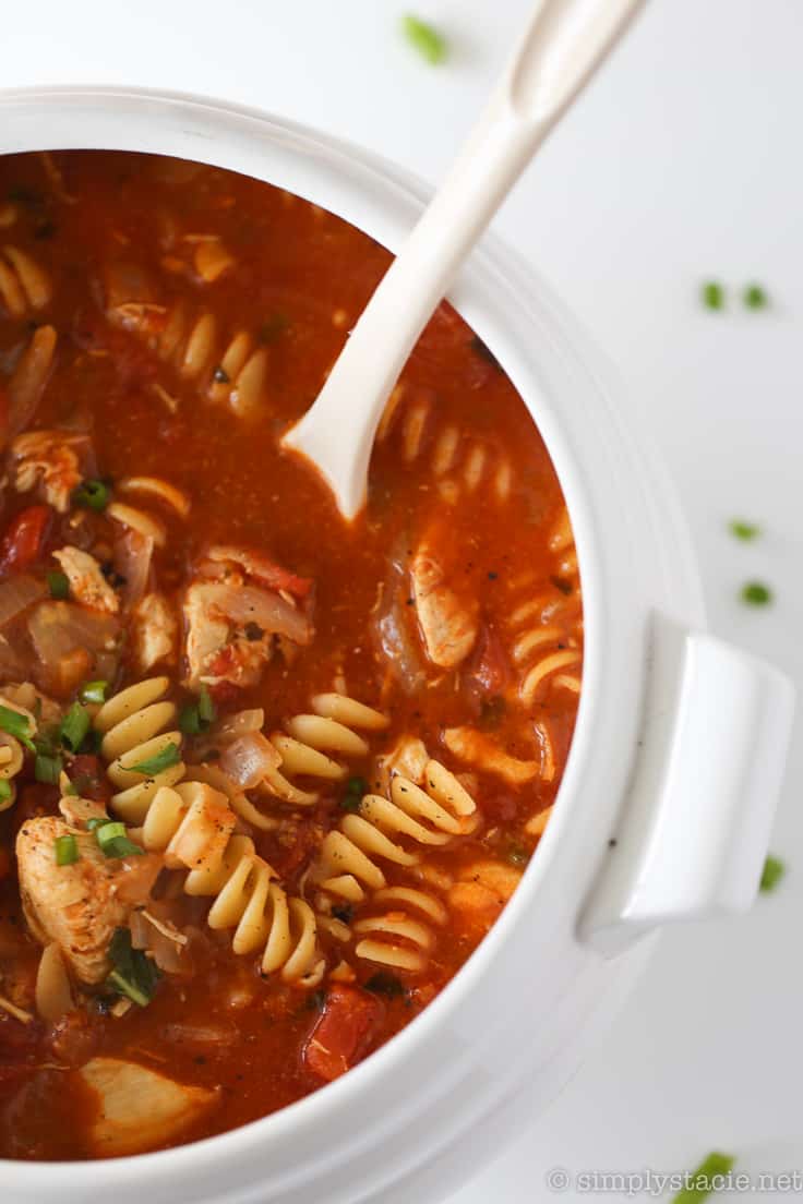 Butter Chicken Lasagna Soup - The best fusion comfort food! Add a little taste of India to this Italian-inspired soup with zesty butter chicken sauce with ricotta and mozzarella cheeses.