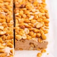 Nougat bars cut into squares.